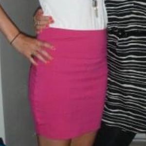 Two small mini bondage skirts, black and pink.